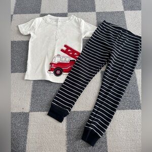 Toddler Carters Firefighter Short Sleeve Ling Pants Pajamas